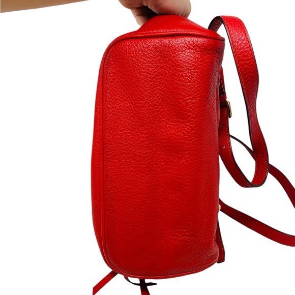 Michael Kors Red Pebbled Leather Backpack - Picture 3 of 7